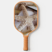 Küstenlandschaft von Starfish und Sand Dollars Pickleball Schläger (Rückseite)