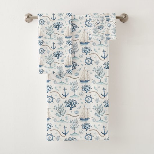 Küstenleben Ozeane Blau Badhandtuch Set (Insitu)