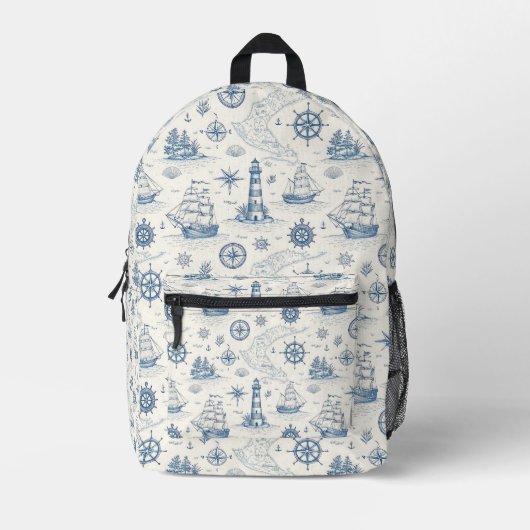 Küstenleben Ozeane Blau Bedruckter Rucksack (Vorderseite)