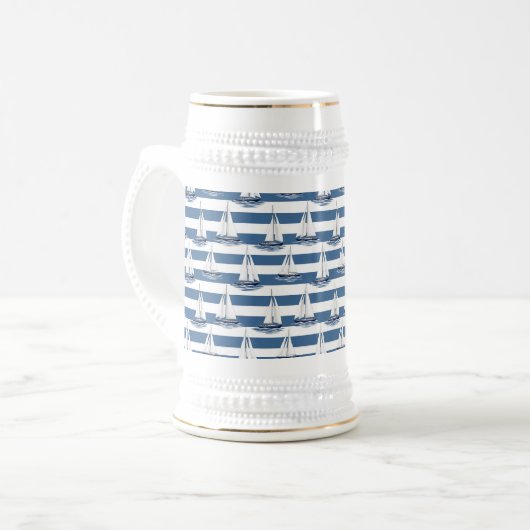 Küstenleben Ozeane Blau Bierglas (Vorderseite Links)