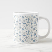 Küstenleben Ozeane Blau Jumbo-Tasse (Rechts)