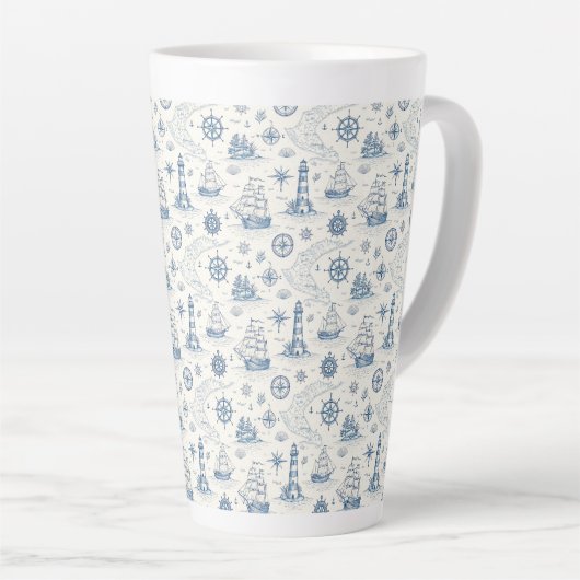 Küstenleben Ozeane Blau Milchtasse (Rechte Ecke)