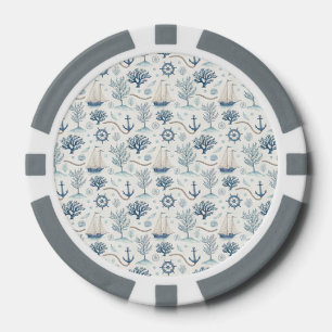 Küstenleben Ozeane Blau Pokerchips
