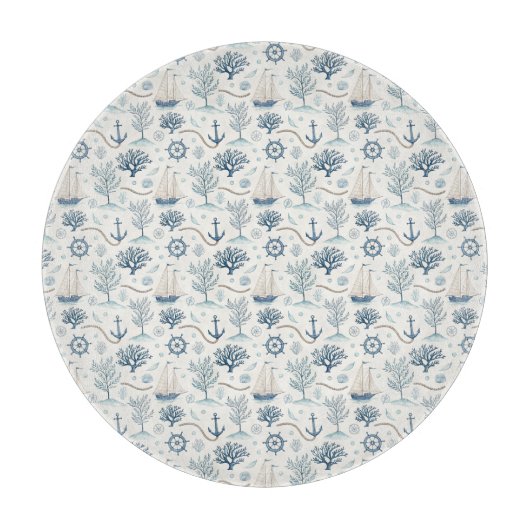 Küstenleben Ozeane Blau Schneidebrett (Vorderseite)