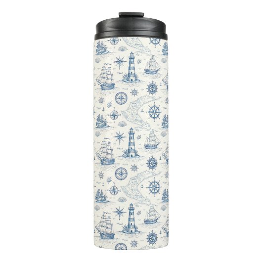 Küstenleben Ozeane Blau Thermosbecher (Vorderseite)