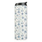 Küstenleben Ozeane Blau Thermosbecher (Nach links gedreht)