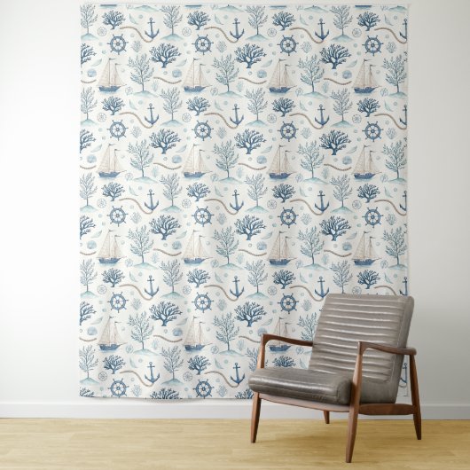Küstenleben Ozeane Blau Wandteppich (Beispiel)