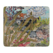 Küstenleben Seeaal Fischkorallen Meeresfarben Schneidebrett (Vorderseite)