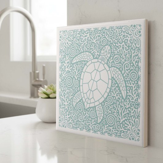 Küstenleben-Serie Turtle Teal D1208 Fliese