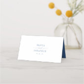 Küstenleuchtturm Blaue Toile-Hochzeit Platzkarte (Rückseite)