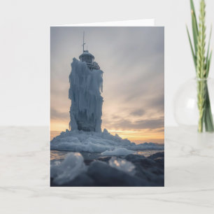 Küstenleuchtturm im Winter Karte