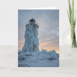 Küstenleuchtturm im Winter Karte