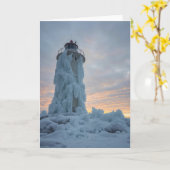 Küstenleuchtturm im Winter Karte (Gelbe Blume)
