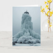 Küstenleuchtturm im Winter Karte (Gelbe Blume)