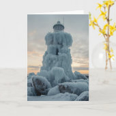 Küstenleuchtturm im Winter Karte (Gelbe Blume)