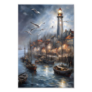 KüstenLeuchtturm in Twilight Schöne Kunst Fotodruck