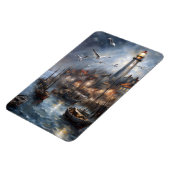 KüstenLeuchtturm in Twilight Schöne Kunst Magnet (Linke Seite)