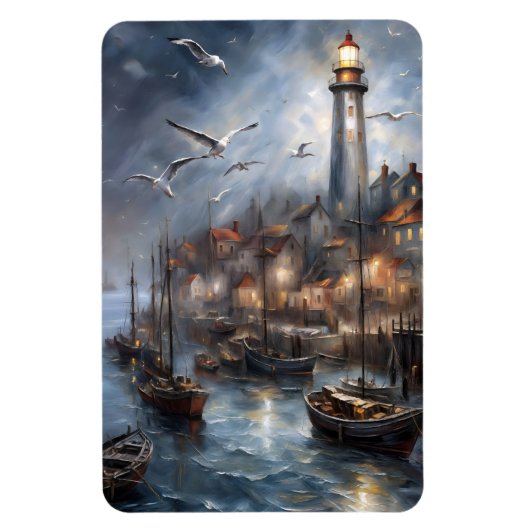 KüstenLeuchtturm in Twilight Schöne Kunst Magnet (Vertikal)