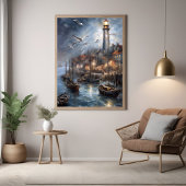 KüstenLeuchtturm in Twilight Schöne Kunst Poster