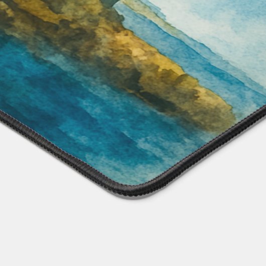 KüstenLeuchtturm Wasserfarbe Landschaftshafen Schreibtischunterlage (Ecke)