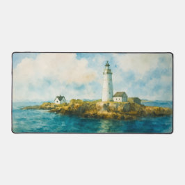 KüstenLeuchtturm Wasserfarbe Landschaftshafen Schreibtischunterlage