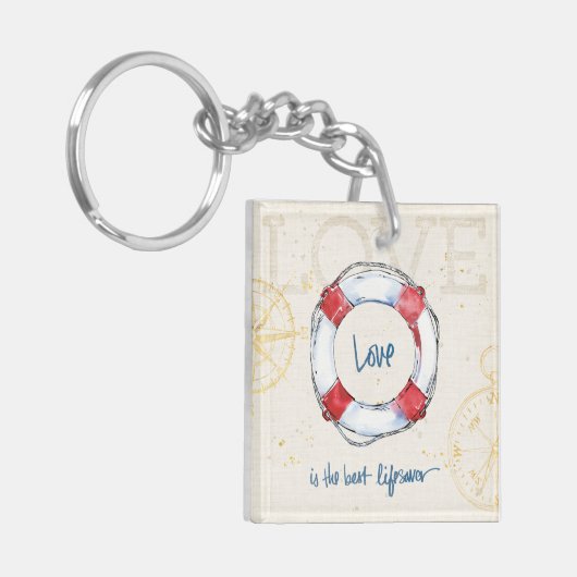 KüstenLiebe des zitat-| ist der beste Lebensretter Schlüsselanhänger (Vorderseite links)