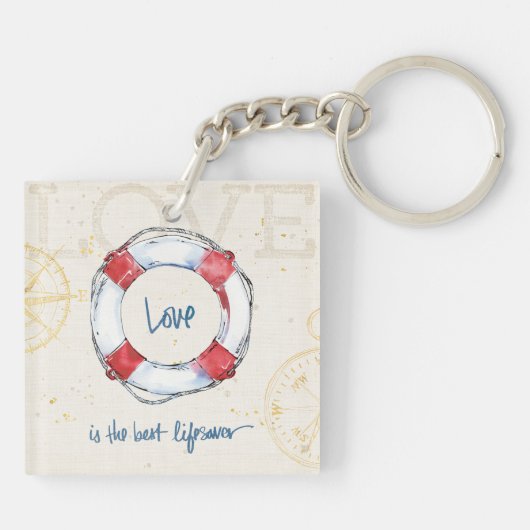 KüstenLiebe des zitat-| ist der beste Lebensretter Schlüsselanhänger (Rückseite)