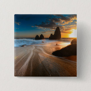 Küstenlinie an Sonnenuntergang Nordkalifornien Button
