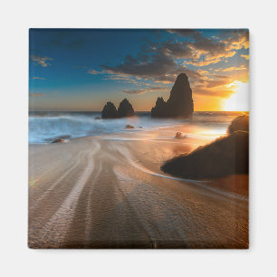 Küstenlinie an Sonnenuntergang   Nordkalifornien Magnet