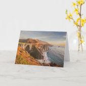 Küstenlinie | Bixby Bridge, Big Sur California Karte (Gelbe Blume)