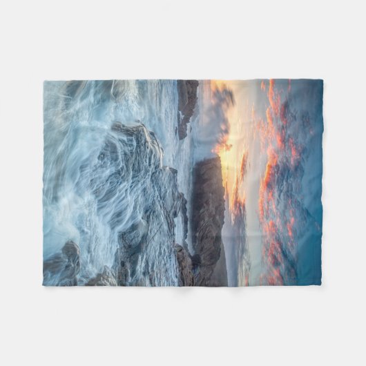 Küstenlinie | Carmel California Fleecedecke (Vorderseite (Horizontal))