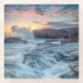 Küstenlinie | Carmel California Glasuntersetzer (Vorderseite)