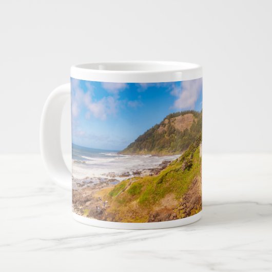 Küstenlinie | Cook's Chasm, Yachats, Oregon Jumbo-Tasse (Vorderseite Links)