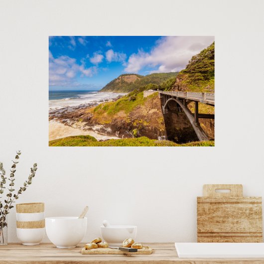 Küstenlinie | Cook's Chasm, Yachats, Oregon Poster (Küche)