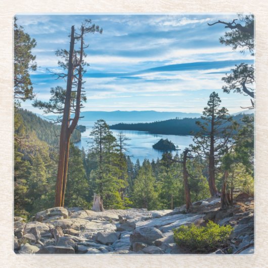 Küstenlinie | Emerald Bay, Lake Tahoe, Kalifornien Glasuntersetzer (Vorderseite)