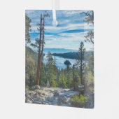 Küstenlinie | Emerald Bay, Lake Tahoe, Kalifornien Ornament Aus Glas (Vorderseite links)