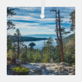 Küstenlinie | Emerald Bay, Lake Tahoe, Kalifornien Ornament Aus Glas (Rückseite)