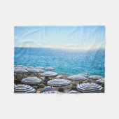 Küstenlinie | Französische Riviera, Nizza, Frankre Fleecedecke (Vorderseite (Horizontal))