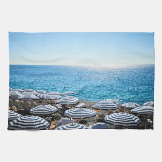 Küstenlinie | Französische Riviera, Nizza, Frankre Geschirrtuch (Horizontal)