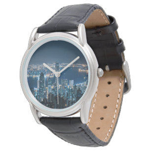 Küstenlinie Hong Kong Island, Asien Armbanduhr
