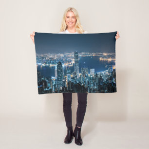 Küstenlinie Hong Kong Island, Asien Fleecedecke