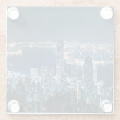 Küstenlinie | Hong Kong Island, Asien Glasuntersetzer (Rückseite)