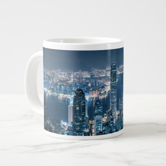 Küstenlinie | Hong Kong Island, Asien Jumbo-Tasse (Vorderseite Links)