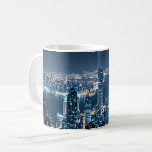 Küstenlinie | Hong Kong Island, Asien Kaffeetasse (Vorderseite Links)