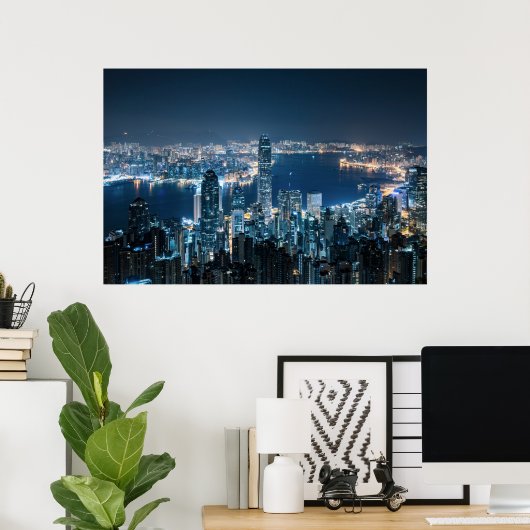 Küstenlinie | Hong Kong Island, Asien Poster (Heimbüro)