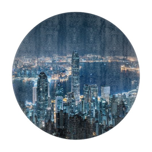 Küstenlinie | Hong Kong Island, Asien Schneidebrett (Vorderseite)