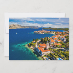 Küstenlinie   Korcula Town, Korcula Island, Kroati Dankeskarte