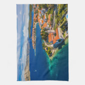 Küstenlinie | Korcula Town, Korcula Island, Kroati Geschirrtuch (Vertikal)