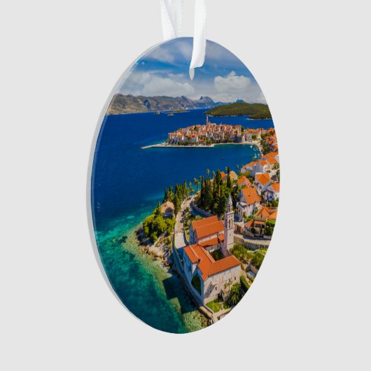 Küstenlinie | Korcula Town, Korcula Island, Kroati Ornament (Vorderseite)