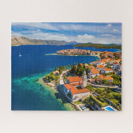 Küstenlinie | Korcula Town, Korcula Island, Kroati Puzzle (Horizontal)